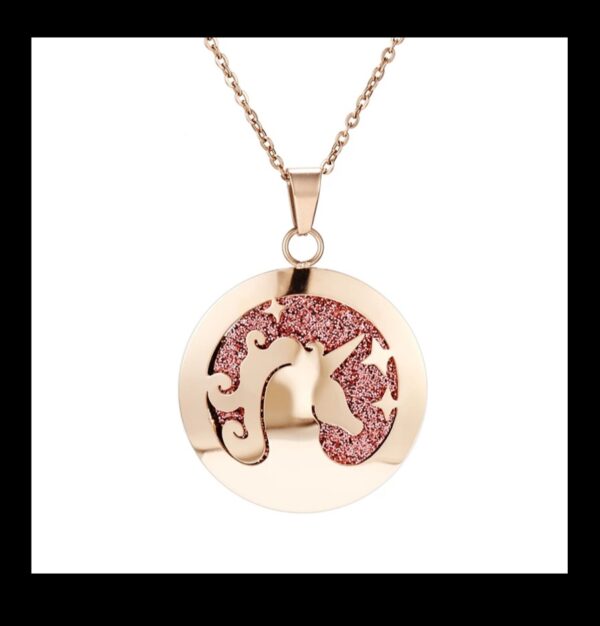Aromatherapy Necklace Rose Gold Plated Stainless Steel