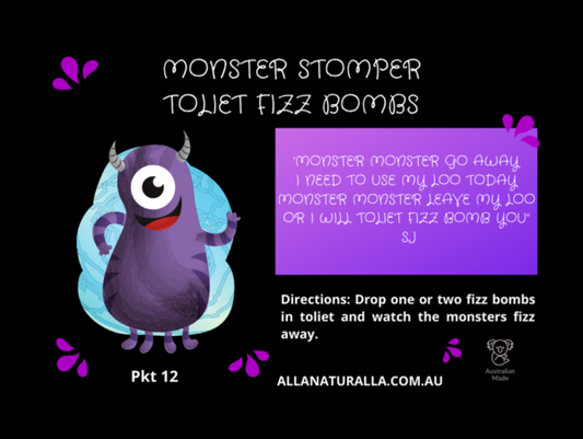 Monster Stomper Toilet Fizz Bombs Pkt 20