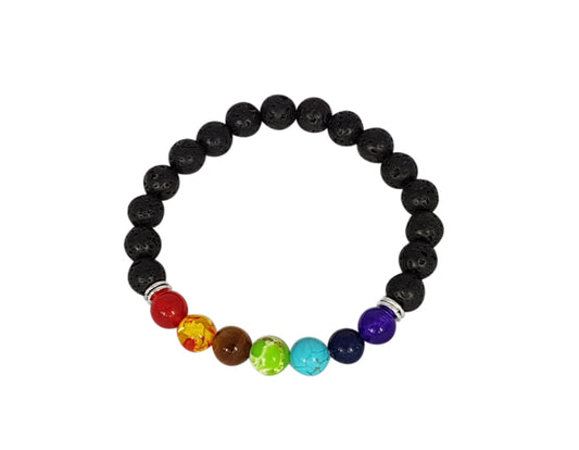Aromatherapy Chakra beaded Volcanic Stone Bracelet(black volcanic stone)