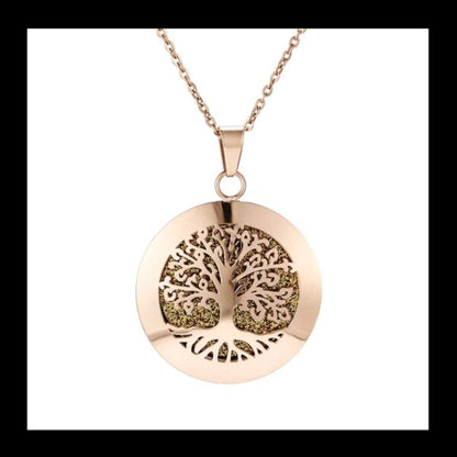 Aromatherapy Necklace Rose Gold Plated Stainless Steel