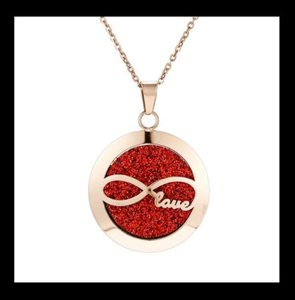Aromatherapy Necklace Rose Gold Plated Stainless Steel